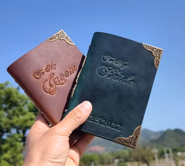 Personalized wedding vow books, Leather vows book, Our Vows, To my groom, to my bride, Customized His Her Vow Book