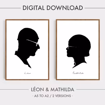 Leon y Mathilda - 2 Posters | Descarga Digital | Leon el profesional, Descarga cartel de cine, Impresión poster minimalista, Regalo cinéfilo