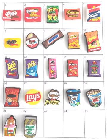 Candy, Chips & Ice Cream Snack Shoe Charms