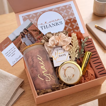 Thank You Gift Box Set for Her with Personalized Glass Tumbler (TY2)