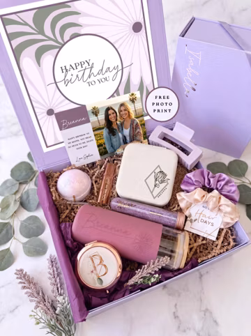 Happy Birthday Gift Box Set for Her with Personalized Tumbler and Jewelry Case (HB2)