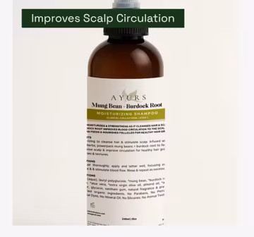 8 oz Mung Bean & Burdock Root Shampoo, Horsetail, Bhringraj, Natural Ingredients, Scalp Care, Aloe, Thinning, Moisturizing