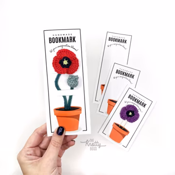 PRINTABLE Flowerpot Bookmark Display Cards: Craft Fair Packaging (Digital PDF)