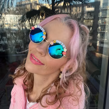 GOOD VIBES Round Flower Festival Sunglasses - Custom Designs Available