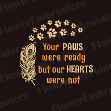 I Love Dog Paw Machine Embroidery Design (Digital Download)