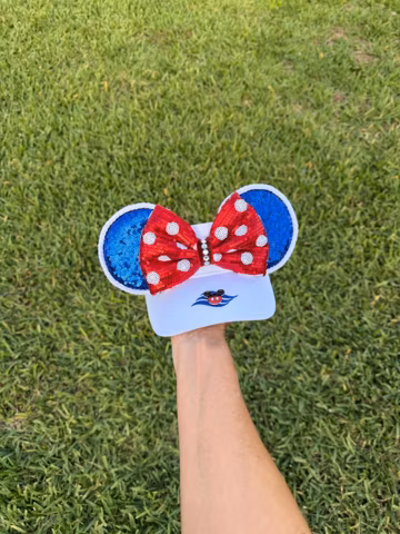 Disney Cruise Inspired Mouse Ears Visor, Sequin Bow