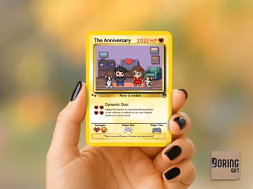 1st Anniversary Gift for Him, Paper Anniversary Gift for Boyfriend, Custom Pokemon Card, Gamer Gift for Husband, Unique Anniversary Gift