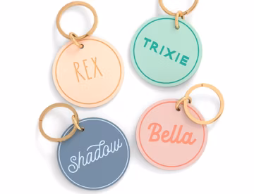 Personalized Round Pet ID Tag, Dog Name Tag, Custom Cat Collar Tag