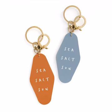 Sea Salt Sun Retro Motel Keychain, Acrylic, Gift For Her, Backpack Tag, Key Tag, Beach Party Favor, Beach Bag Charm, Summer, Backpack Tag