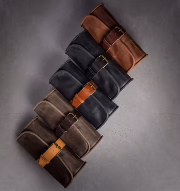 Travel Wash roll Leather toiletry bag by Kruk Garage Hanging wash bag Barber toiletry case Father’s Day gift