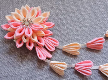 Kanzashi Flower Hair Clip: Japanese Kimono Accessory