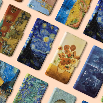 Van Gogh Phone Case Wallet for iPhone 17 16 15 14 13 Pro Max Samsung S25 S23 | Flip Magnetic Holder Famous Painting Sunflowers Starry Night