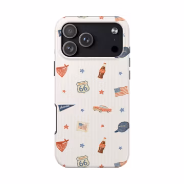 Retro American iPhone Case | Vintage Soda Red, White and Blue | Perfect Gift For Summer iPhone 17 16 15 14