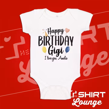 Happy Birthday Gigi Baby Bodysuit: Gift for Grandma