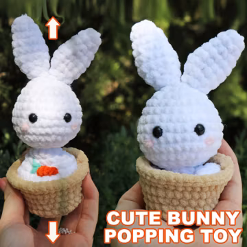 Crochet Amigurumi Bunny Pattern, Easy Plush Toy PDF Pattern, Pop Rabbit