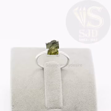 Raw Moldavite Druzy Ring, 925 Sterling Silver, Transformation Crystal, Powerful Gemstone
