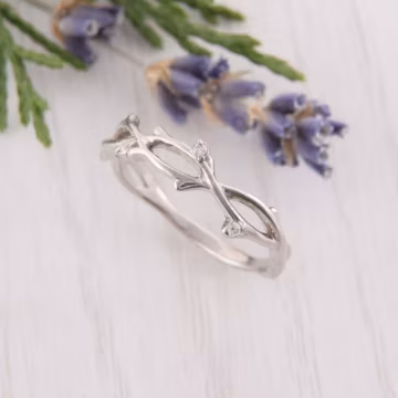Unique Wedding Band, Womens Wedding Band, Antique Wedding Band, Tree Wedding Band, Branch Wedding Band, Art Nouveau Ring