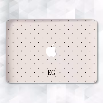 Aesthetic MacBook case Personalized initials MacBook Air 13 m4 m5 Air 15 inch Pro 14 13 16 Simple polka dot Custom monogram Neutral cover
