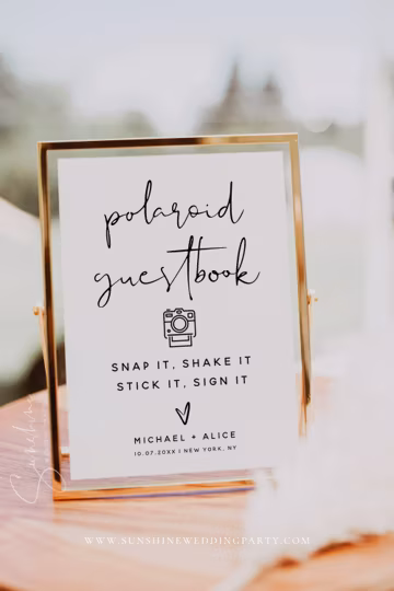 Minimalist Polaroid Guestbook Sign Template, Modern Wedding Guest Book Sign, Guestbook Sign, Printable Sign, DIY Editable, Wedding Signs, M8
