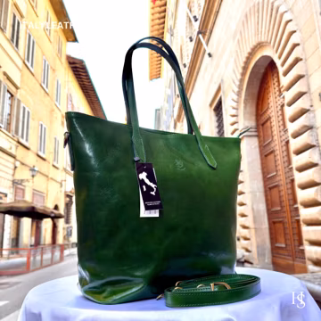 Italian Handmade Leather Tote Bag for Women, Genuine Leather Purse, Made in Italy