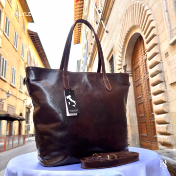 Italian Handmade Leather Tote Bag for Women, Genuine Leather Purse, Made in Italy