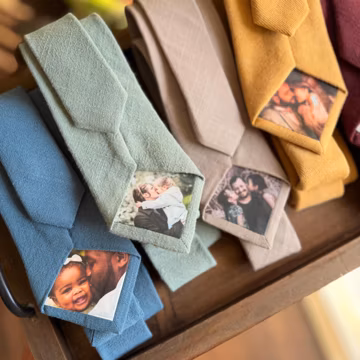 Custom Photo Tie Patch | Picture for Tie | Wedding Memorial, Fathers Day, Groom or Father-Of-The-Bride Gift (Permanent + Washable) Sticker