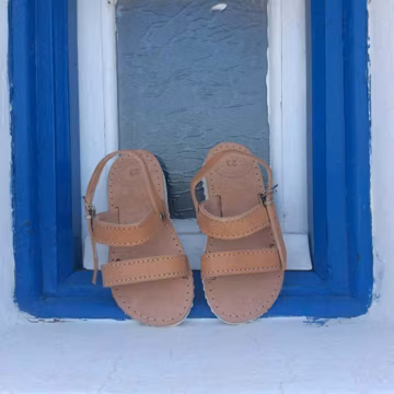 Handmade Greek Leather Gladiator Sandals - Girls Summer Buckle Shoes
