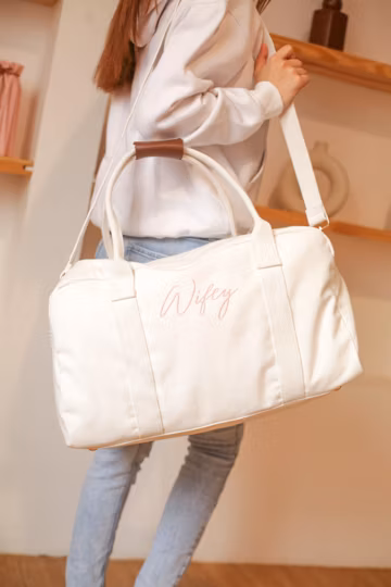 Weekender Bag Personalized Bridesmaid Gift for Her, Duffel Bag with Initials Baby Shower Gift, Personalized Christmas Gift, Bridesmaid Bag