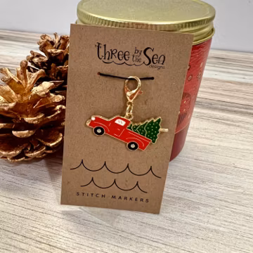 Stitch Marker, TREE FARM, Single Charm, Christmas Tree Stitch Marker, Three by the Sea Designs, Progress Keeper, Gift for Knitter