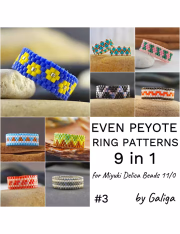 Peyote Ring Patterns PDF Digital Patterns Beading Pattern Even Peyote Bead Pattern Beaded Ornaments Beaded Jewelry Pattern Seed Bead Pattern