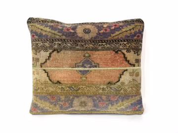 Oversized Large Pillow Cover, 25x28 Vintage Patchwork Design Boho Decor Accent
