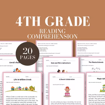 Literacy worksheet 4th grade elementary reading passage sheet 4th grade morning work grade 4 homeschool printable reading curriculum 4 grade