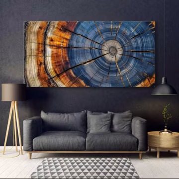 Colorful Tree Rings Canvas Print - Elegant Natural Wall Art - Great Design Solution for Echo Reduction