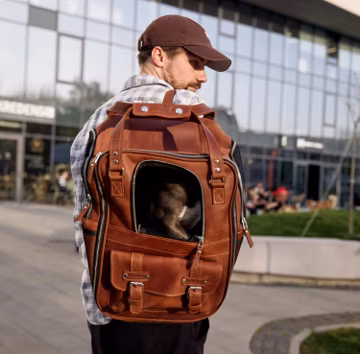 Pet backpack carrier, Cat backpack carrier, Dog backpack carrier, Leather dog carrier for travel, Leather cat carrier, Leather pet carrier