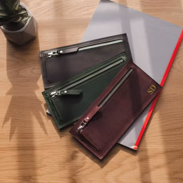 Engraved leather long wallet, Slim wallet women, Leather wallet card holder, Personalized slim wallet, Handmade long wallet, Money sleeve