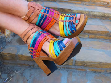 Emerita |Ankle strap heels||Mexican wedges||High heel huarache||Mexican huarache||Mexican wedge sandal||Huarache Mexicano||Women's huarache|