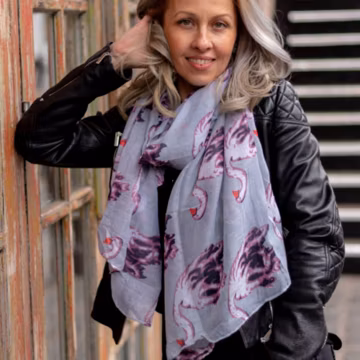Swan Scarf, Bird Scarf, Personalised Scarf, Summer Scarf Women, Gift For Her