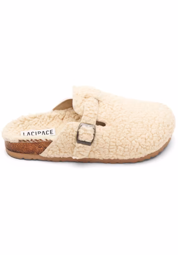 CLEARANCE SALE - Women's Fluffy Vegan Clogs: Beige Arch Support Sandals