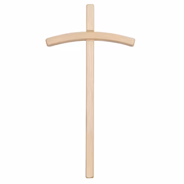 Curved Wooden Wall Cross, Catholic Decor, Made in Italy