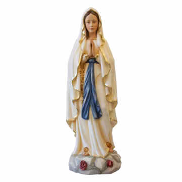 Our Lady of Lourdes Statue, Fiberglass Religious Outdoor Decor, Made in Italy