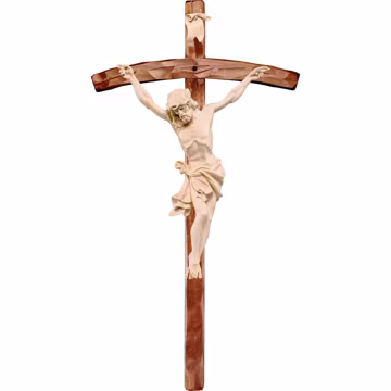 Christ of the Alps, Curved Wooden Cross, Catholic Decor