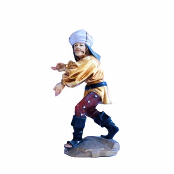 Hand-Painted Maple Wood Dancer Statue – Italian Wood Carving