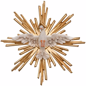Hand-Painted Wooden Holy Spirit with Halo – Catholic Decoration