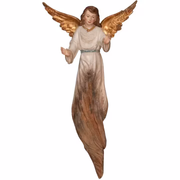 Guardian Angel Root Sculpture - Hand-Painted Religious Gift