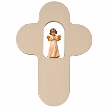 Children's Wooden Cross with Praying Angel – Catholic Gift