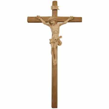 Baroque Crucifix with Thorns – Wooden Religious Wall Decor