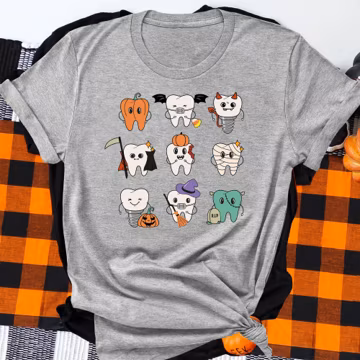 Funny Halloween Teeth Shirt, Spooky Dentist Shirt, Halloween Dental Squad Shirt, Trick or Teeth Tee, Funny Witch Tooth Tee