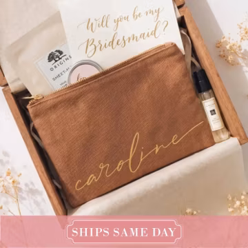 Monogrammed Cotton Canvas Toiletry Bag: Gold Writing Cosmetic Organizer