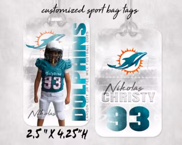 Personalized Sport Bag Tag: Custom Photo | Team Gift | Personalized luggage tag | custom bag tags