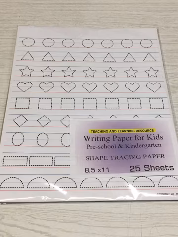 Shape Tracing Paper for Kids: Homeschool Learning (25 Sheets)